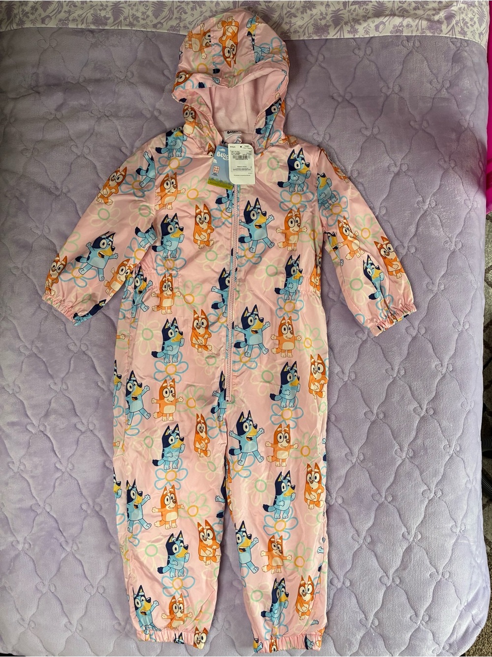 NWT Bluey Fleece Lined Puddlesuit Rain Suit UK 🇬🇧 Exclusive Size 5 6 Years